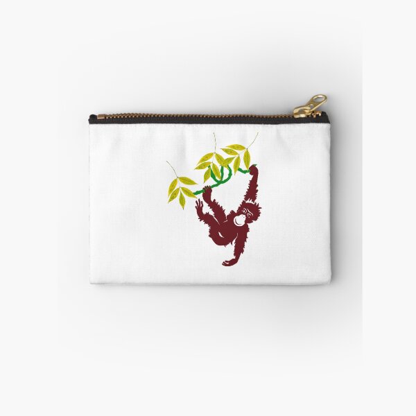 Item preview, Brown monkey hanging on leaves and trees designed and sold by Artsy Boulevard.