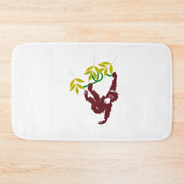 Item preview, Brown monkey hanging on leaves and trees designed and sold by Artsy Boulevard.