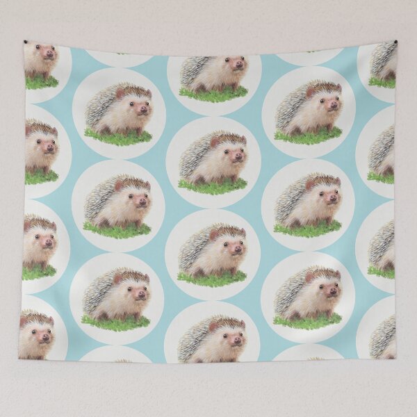 Item preview, Hedgehog Painting (blue) designed and sold by SandraWarmerdam.