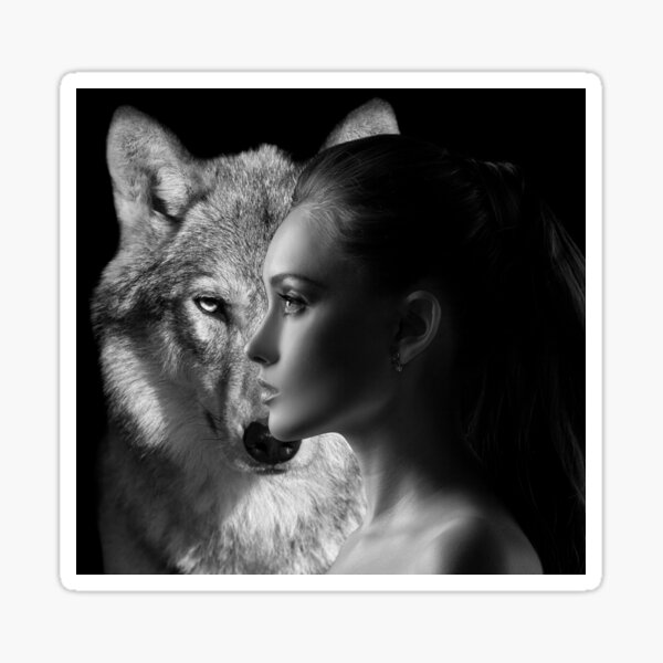 Daphne and Wolf Sticker