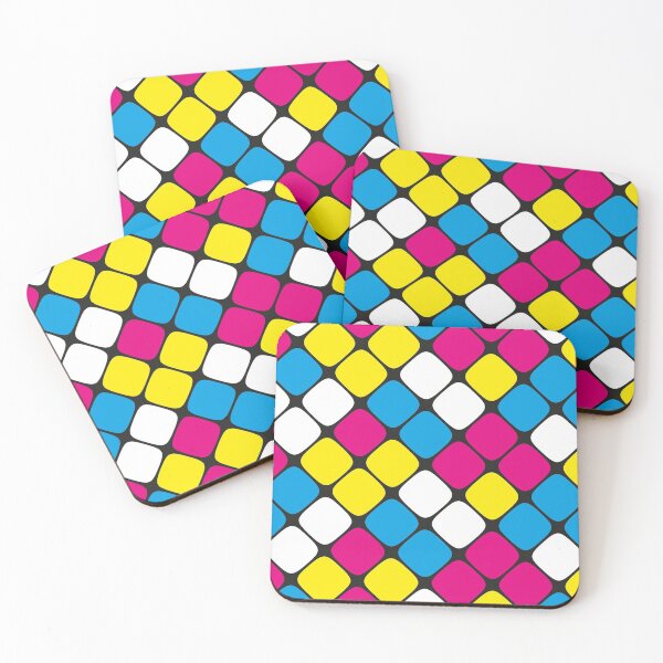 Item preview, Diagonal Squircle Pattern (CMYK Colours) designed and sold by John Uttley.