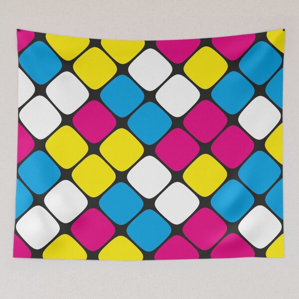 Item preview, Diagonal Squircle Pattern (CMYK Colours) designed and sold by John Uttley.