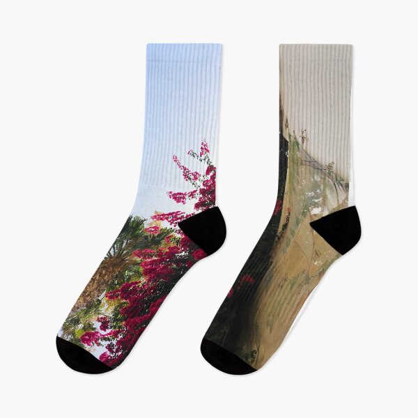 Item preview, Palm tree & Pink Flowers - Tropical Scene in Malaga, Spain designed and sold by Veriepear.
