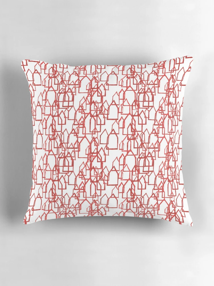 Thumbnail 3 of 4, Pillow, Triangular Rouge designed and sold by RubyPrintDesign.
