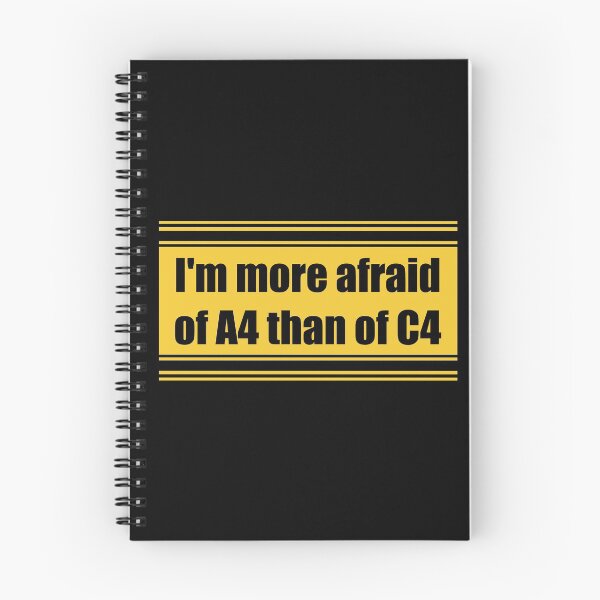 Item preview, "I'm more afraid of A4 (sheet) than C4 (explosive)" English version designed and sold by GlaDyxies.