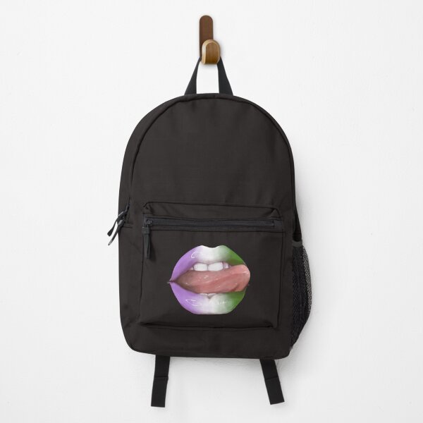 Item preview, Genderqueer LGBTQ Pride Rainbow Shiny Tongue Lips designed and sold by TunafishArt.