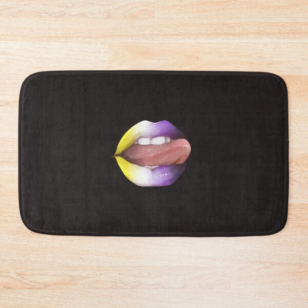 Item preview, Nonbinary LGBTQ Pride Rainbow Shiny Tongue Lips  designed and sold by TunafishArt.