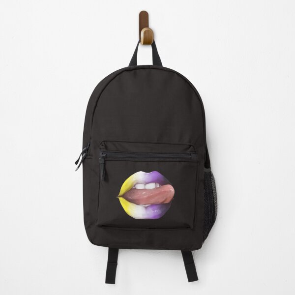 Item preview, Nonbinary LGBTQ Pride Rainbow Shiny Tongue Lips designed and sold by TunafishArt.