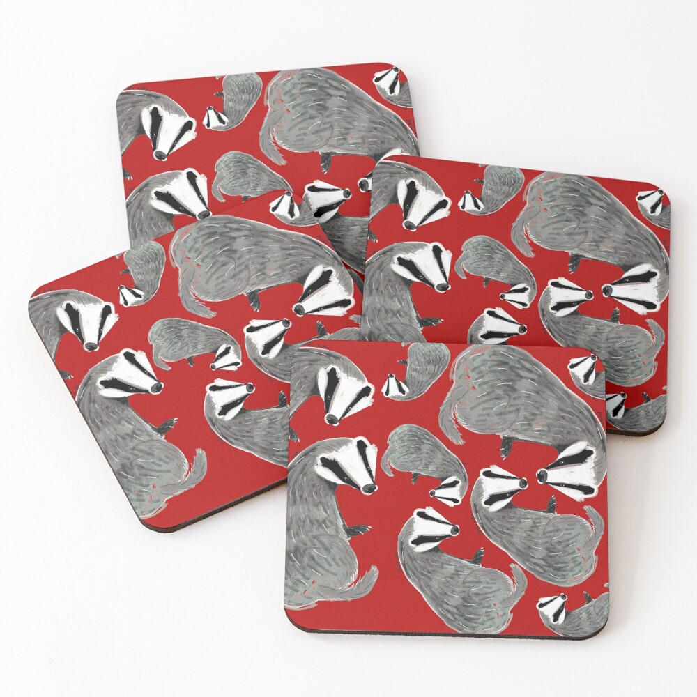 Adorable Badger (Meles meles) Coasters (Set of 4)