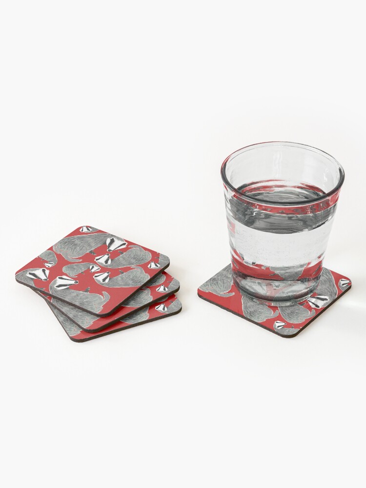 Alternate view of Adorable Badger (Meles meles) Coasters (Set of 4)