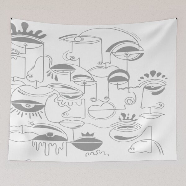 Item preview, One line funny face art designed and sold by TheHand-art.