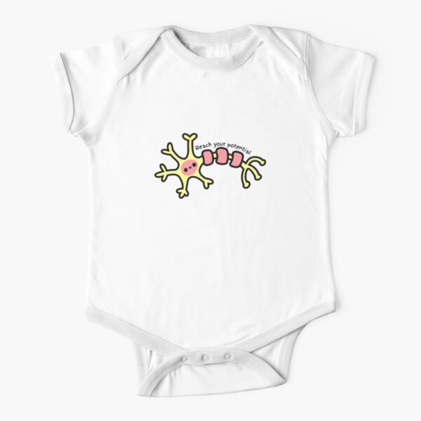 Reach your potential - Cute Neuron - Psychology Design Short Sleeve Baby One-Piece