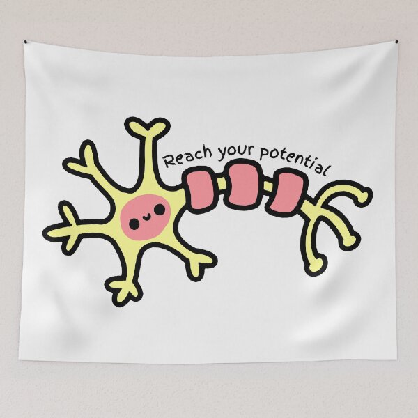 Item preview, Reach your potential - Cute Neuron - Psychology Design designed and sold by Psychologist's Inventory.