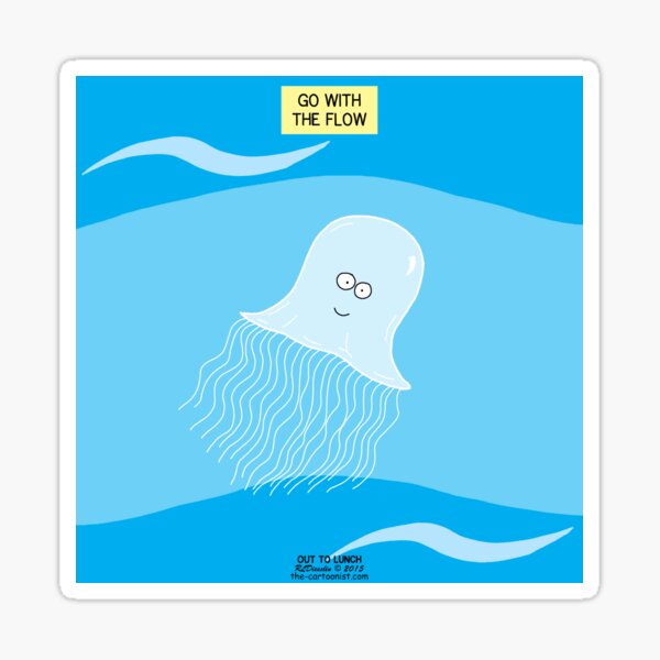 Go with the Flow Jellyfish Sticker