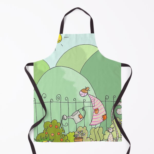 Item preview, The grandmother waters the plants in the mountains designed and sold by VanDesBois.
