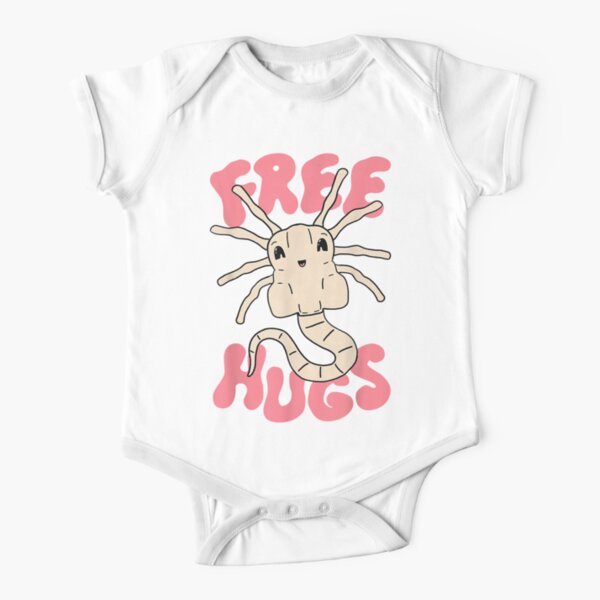 Alien Xenomorph Free Hugs Short Sleeve Baby One-Piece