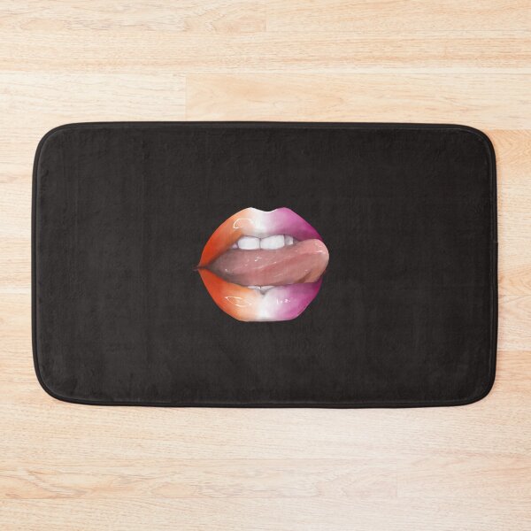Item preview, Lesbian LGBTQ Pride Rainbow Shiny Tongue Lips  designed and sold by TunafishArt.