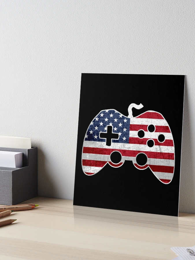 Video Gamer 4th of July American flag gaming controller