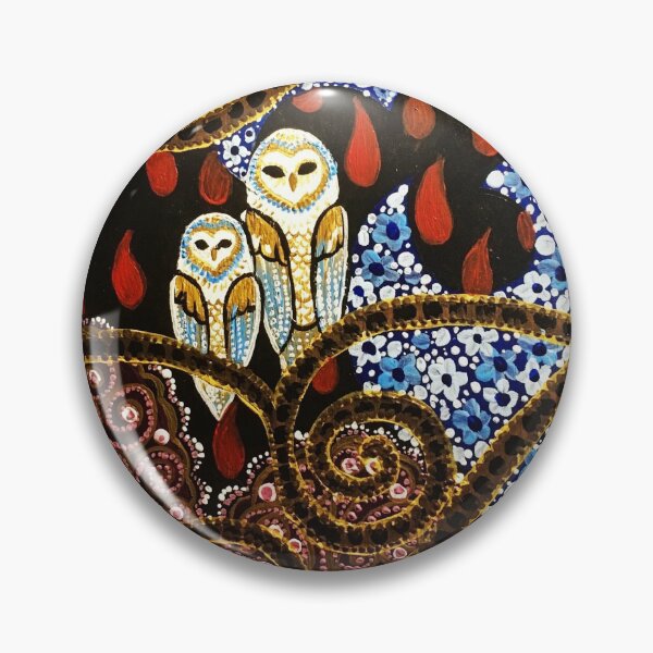 Item preview, Barn owl folk art designed and sold by ZeleZele.