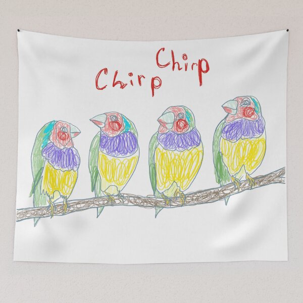 Item preview, Chirp chirp gouldian finch birds designed and sold by orangerinka.