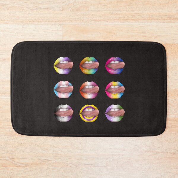 Item preview, LGBTQ Gay Pride Rainbow Shiny Tongue Lips Pack designed and sold by TunafishArt.