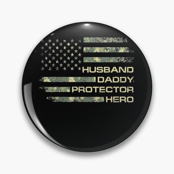 Item preview, Mens Husband Daddy Protector Hero Shirt Fathers Day Flag Gift Tee designed and sold by joandinkelSH.