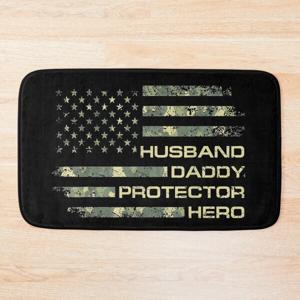 Item preview, Mens Husband Daddy Protector Hero Shirt Fathers Day Flag Gift Tee designed and sold by joandinkelSH.