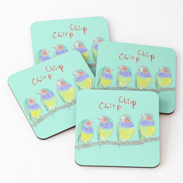 Item preview, Chirping gouldian finch birds designed and sold by orangerinka.