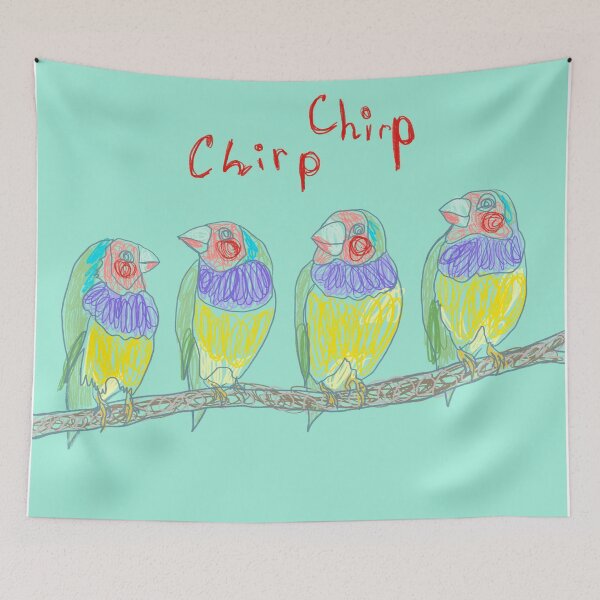 Item preview, Chirping gouldian finch birds designed and sold by orangerinka.