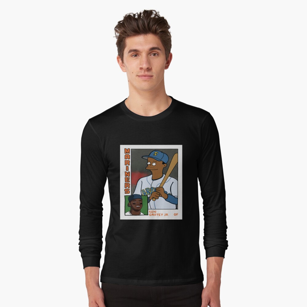 cousscards Homer at The Bat - Ken Griffey Jr. Simpsons Parody Baseball Card Tee T-Shirt