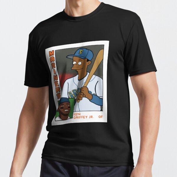 cousscards Homer at The Bat - Ken Griffey Jr. Simpsons Parody Baseball Card Tee T-Shirt