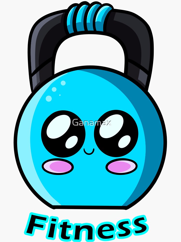 "Kawaii Kettlebell" Sticker For Sale By Ganamax | Redbubble