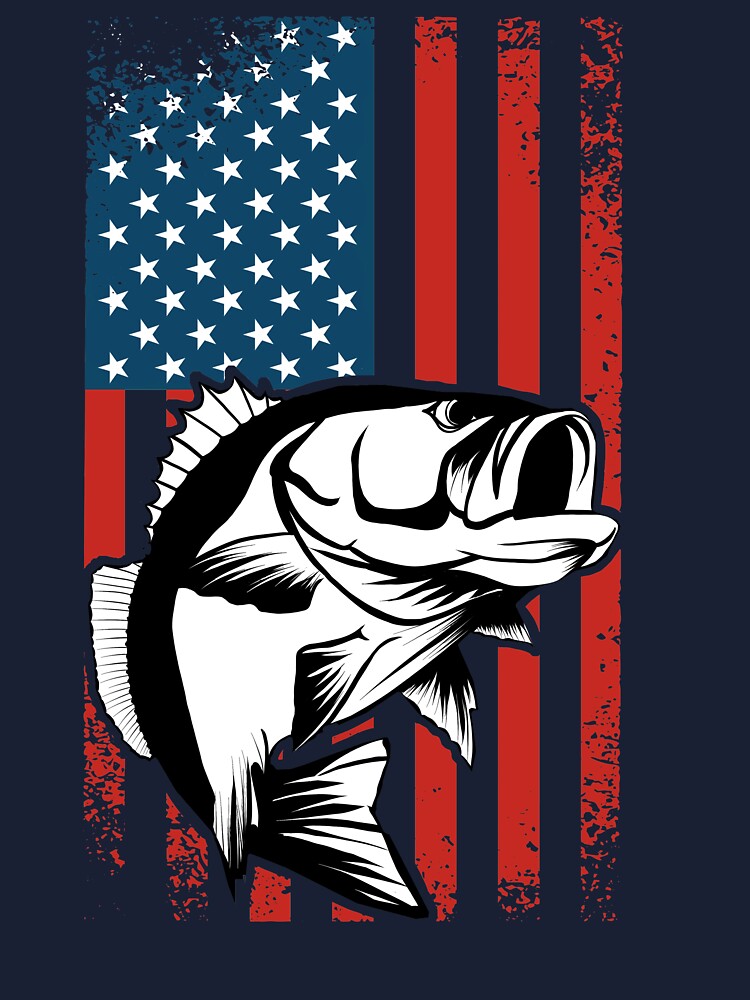 USA flag bass fishing, stars and stripes, american flag fishing, fish