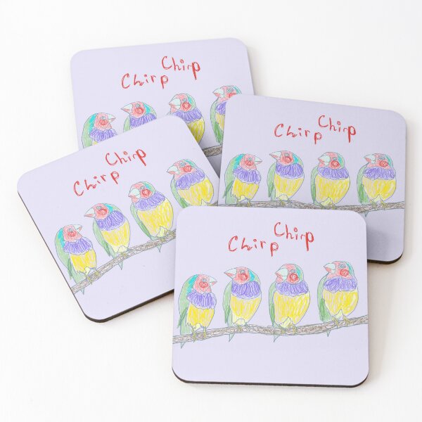 Item preview, Chirping gouldian finch birds light purple designed and sold by orangerinka.