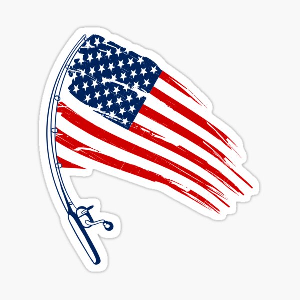American Flag Fish Decal / Sticker 111