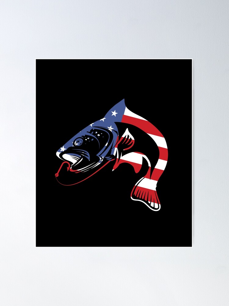 American flag patriotic bass Fishing blue galaxy custom Fishing