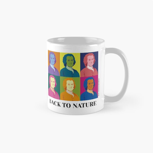 Aperçu de l'œuvre philosophe, pop art Jean Jacques Rousseau, retour à la nature créée et vendue par challengecafe.