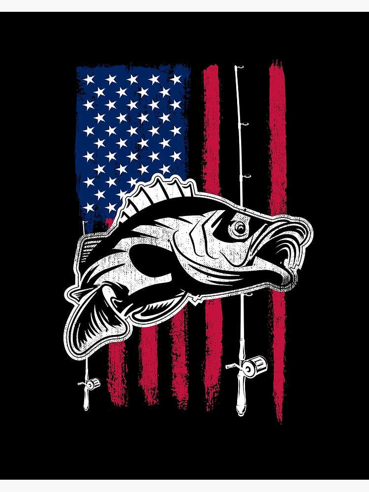 USA flag bass fishing, stars and stripes, american flag fishing, fish,  patriot, hunting Art Board Print for Sale by InkyJack