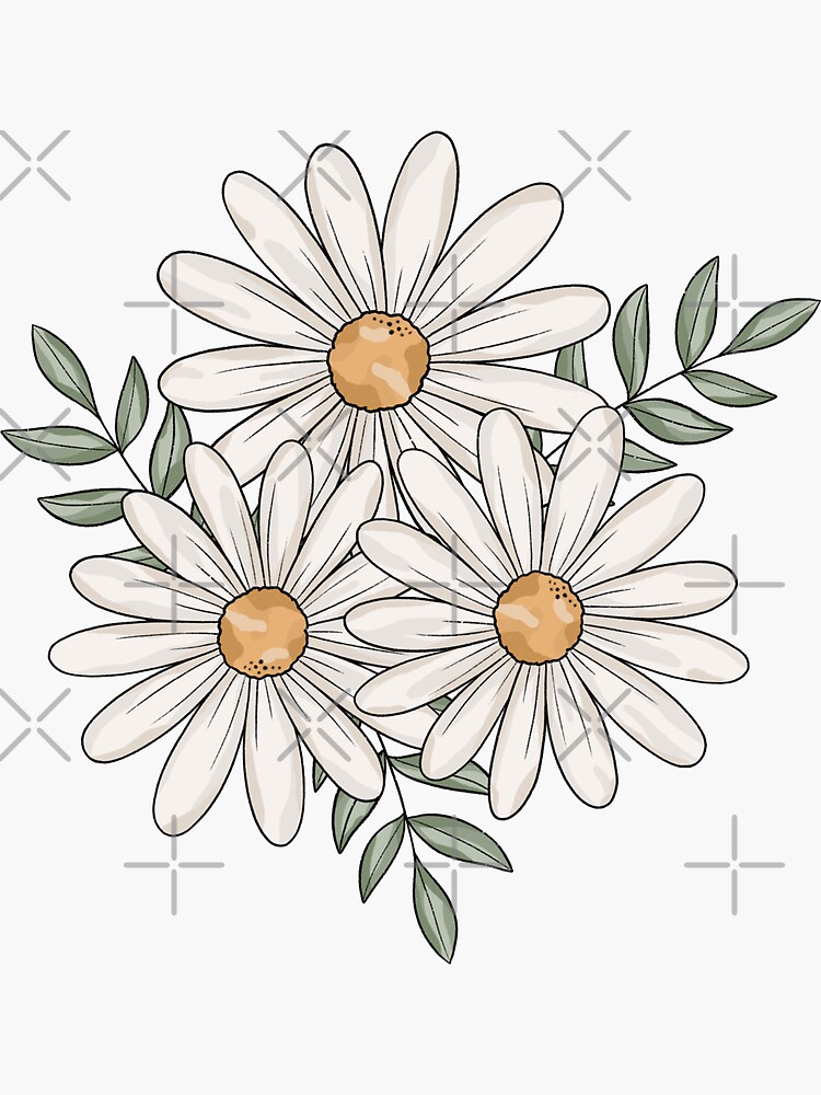 Daisy Flower Sticker Pack Sticker for Sale by Jamie Maher