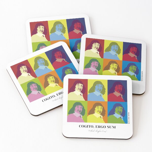 Item preview, philosopher, pop art Rene Descartes, Cogito ergo sum,  I think therefore I am designed and sold by challengecafe.