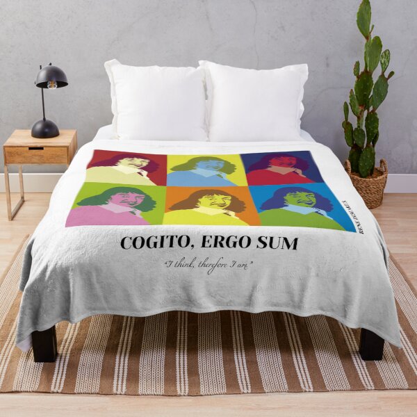 Item preview, philosopher, pop art Rene Descartes, Cogito ergo sum,  I think therefore I am designed and sold by challengecafe.