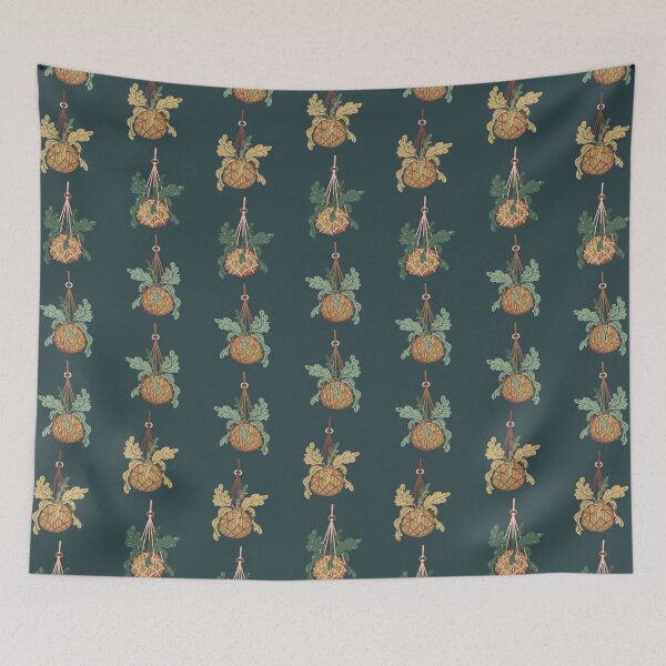 Item preview, kokedama plants illustration and pattern designed and sold by rysunki-malunki.