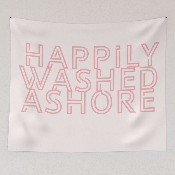 Item preview, Happily Washed Ashore in Pink Outline Letters designed and sold by fontspree.