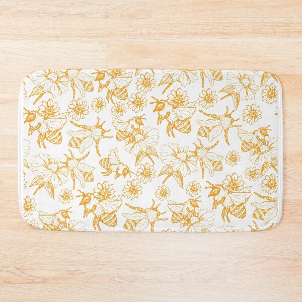 Item preview, honey bee seamless pattern sketch illustration designed and sold by Sya Prints.