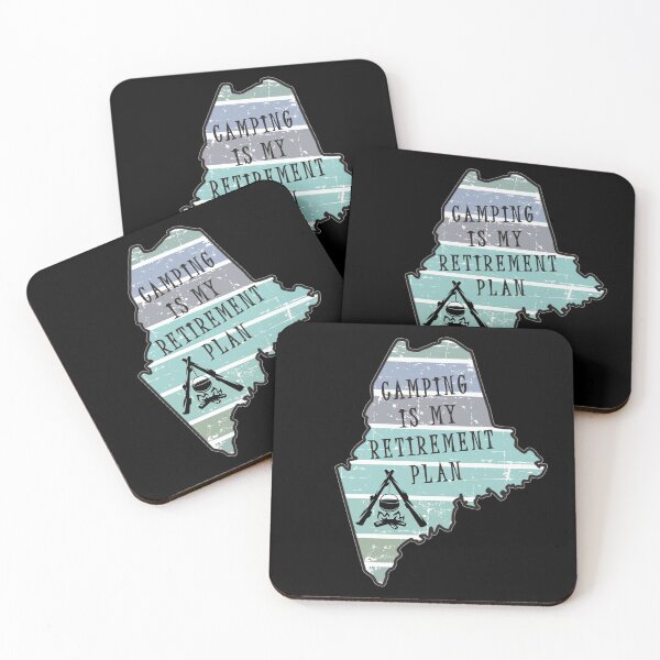 Item preview, Camping Is My Retirement Blue Green State of Maine Retro Vintage Camp designed and sold by kmcs.