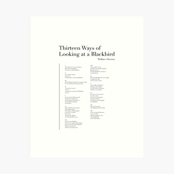 Item preview, Thirteen Ways of Looking at a Blackbird designed and sold by wisemagpie.