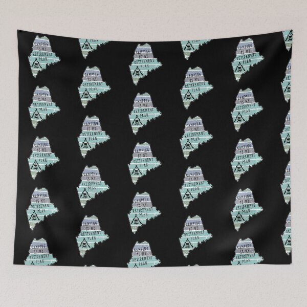 Item preview, Camping Is My Retirement Blue Green State of Maine Retro Vintage Camp designed and sold by kmcs.