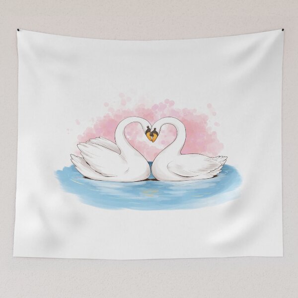 Item preview, goose in love illustration designed and sold by Sya Prints.