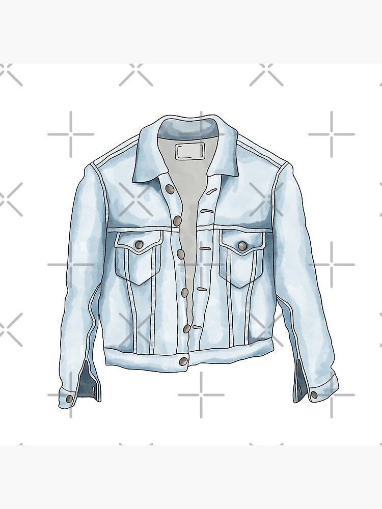 [GRAVER]★ELBOW DRAWING SMILE WHITE CLIP DENIM JACKET UNISEX] Elbow Drawing Smile White Clip Jean Jacket - GRAVER