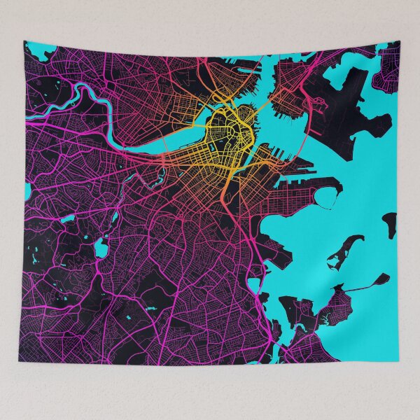 Item preview, Boston City Map of Massachusetts, USA - Neon designed and sold by deMAP.